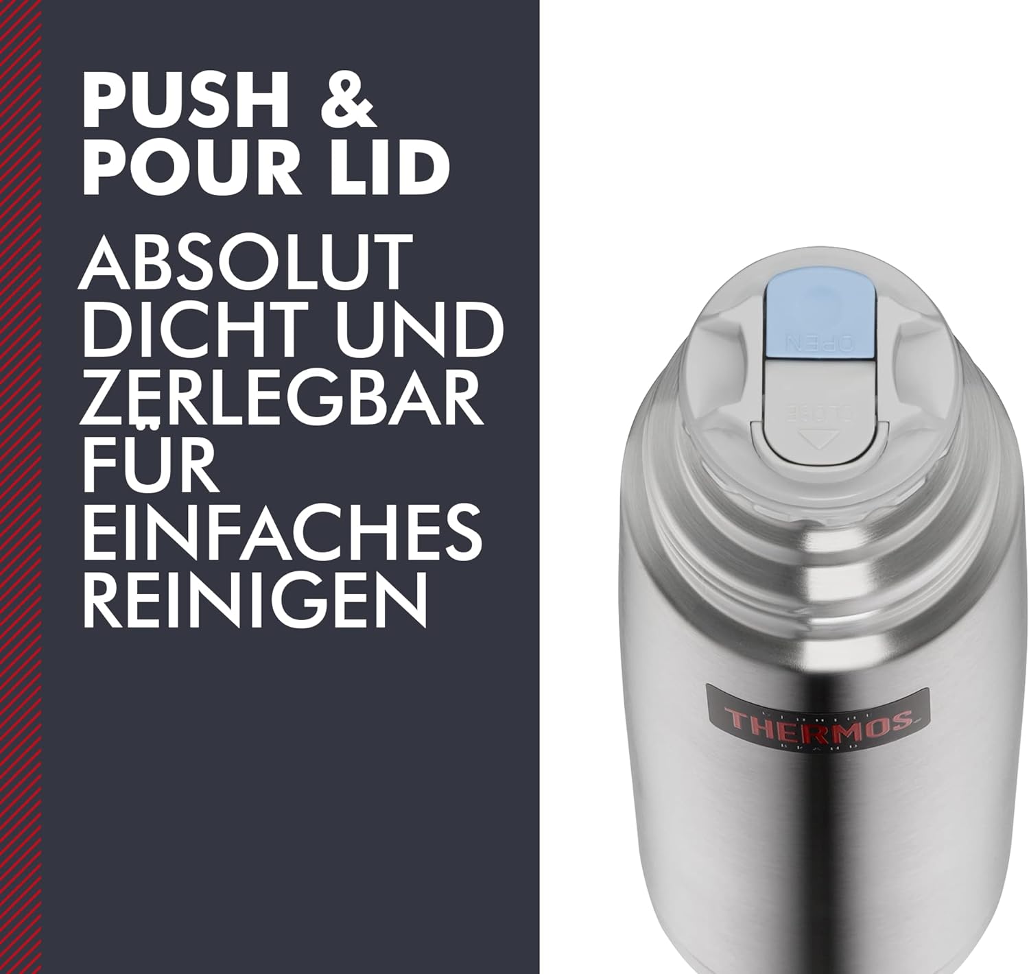 Thermos Thermax Insulated Flask, Silver, 1 Litre