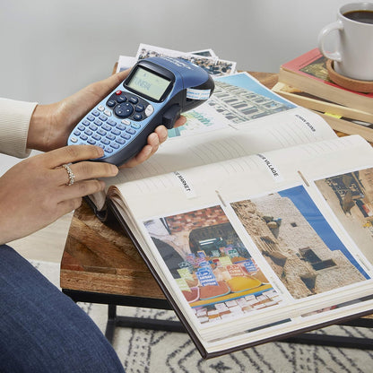 Dymo S0883990 LetraTag Handheld Label Maker, ABC Keyboard Label Printer with Easy-to-Use, 13 Character LCD Screen, for Home or Office, Blue, LT-100H, Uk Version