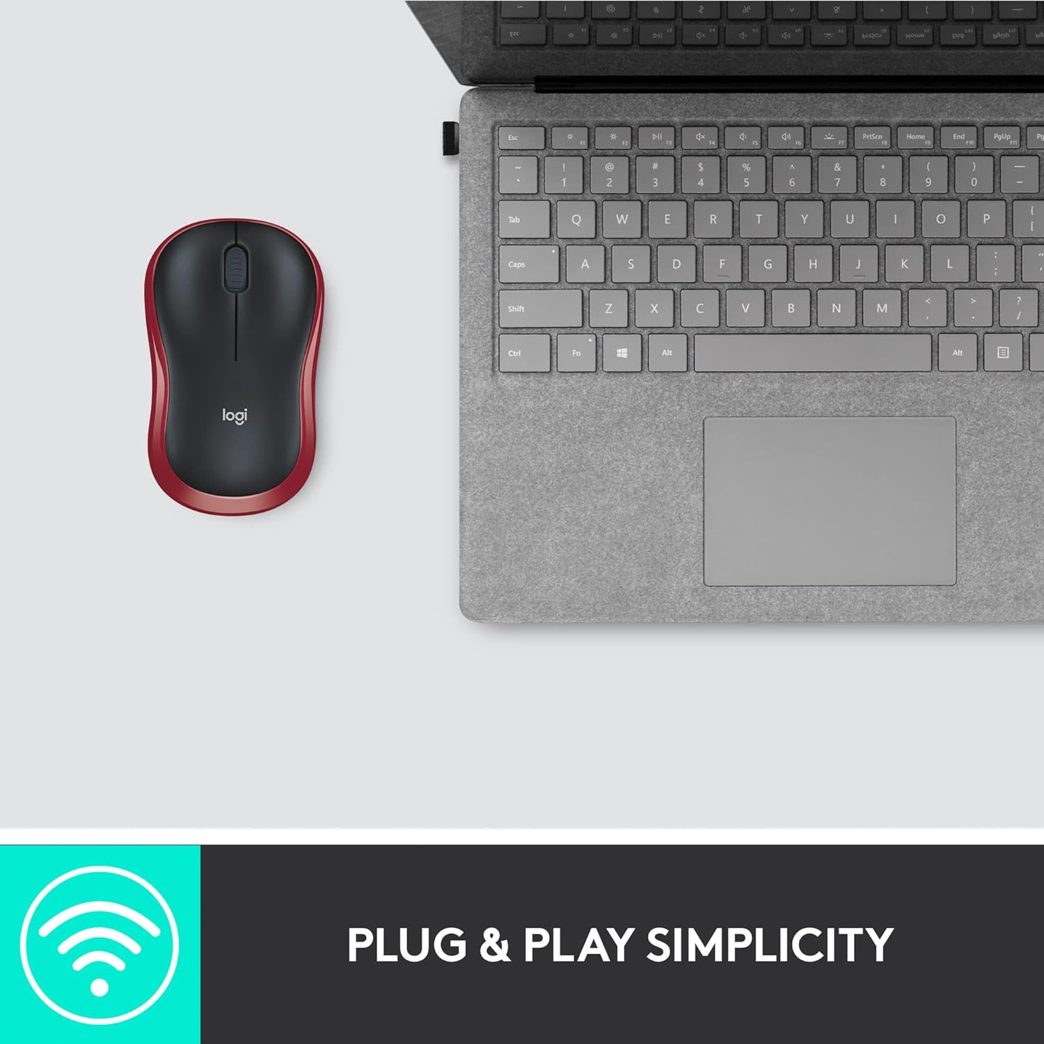 Logitech M185 Wireless Mouse, 2.4GHz with USB Mini Receiver, 12-Month Battery Life, 1000 DPI Optical Tracking, Ambidextrous, Compatible with PC, Mac, Laptop