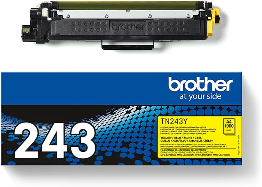 Brother TN-243Y Toner Cartridge, Yellow, Single Pack, Standard Yield, Includes 1 x Toner Cartridge, Brother Genuine Supplies