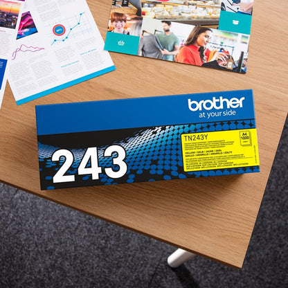 Brother TN-243Y Toner Cartridge, Yellow, Single Pack, Standard Yield, Includes 1 x Toner Cartridge, Brother Genuine Supplies