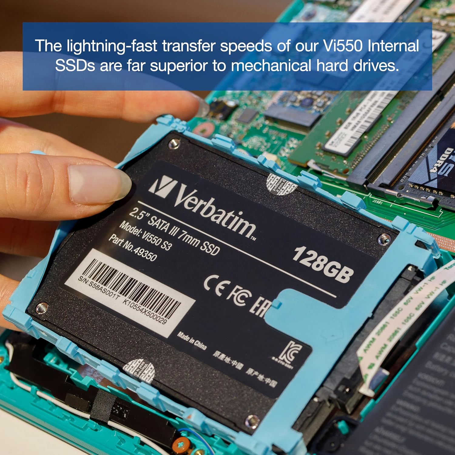 Verbatim Vi550 S3 SSD - internal SSD - Solid State Drive - 2.5'' SATA III interface - internal SSD drive with 3D NAND technology