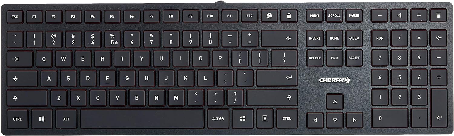 Cherry JK-1600EU-2 USB Keyboard (US International Layout - QWERTY) Black