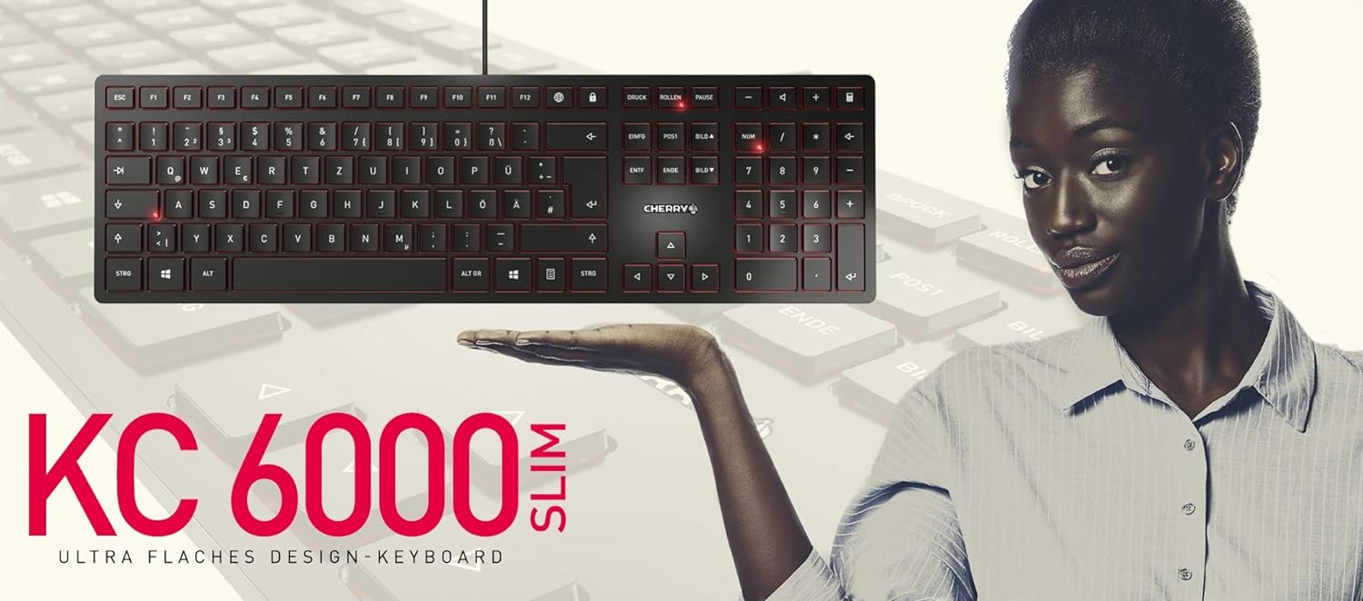 Cherry JK-1600EU-2 USB Keyboard (US International Layout - QWERTY) Black