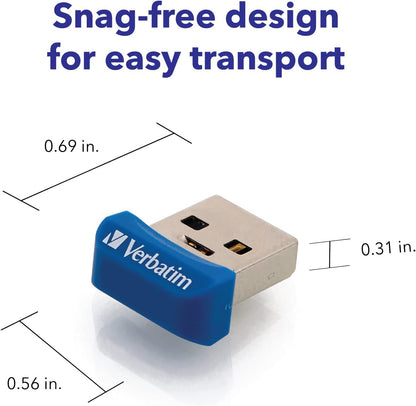 16GB USB Flash 3.0 NANO Store´N´Stay BLUE Verbatim P-BLIST
