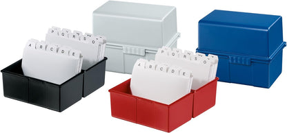 HAN Index Card Box DIN A7 Landscape for 300 Cards with Steel Hinge