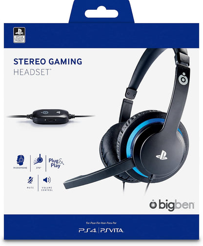 Bigben Interactive PS4OFCOMMUNICATOR Kopfhörer, Monophon, Kopfband, Schwarz, Blau – Kopfhörer (Spielekonsole/PC/Gaming, Monophon, Kopfband, Schwarz, Blau, kabelgebunden & kabellos, 1,2 m