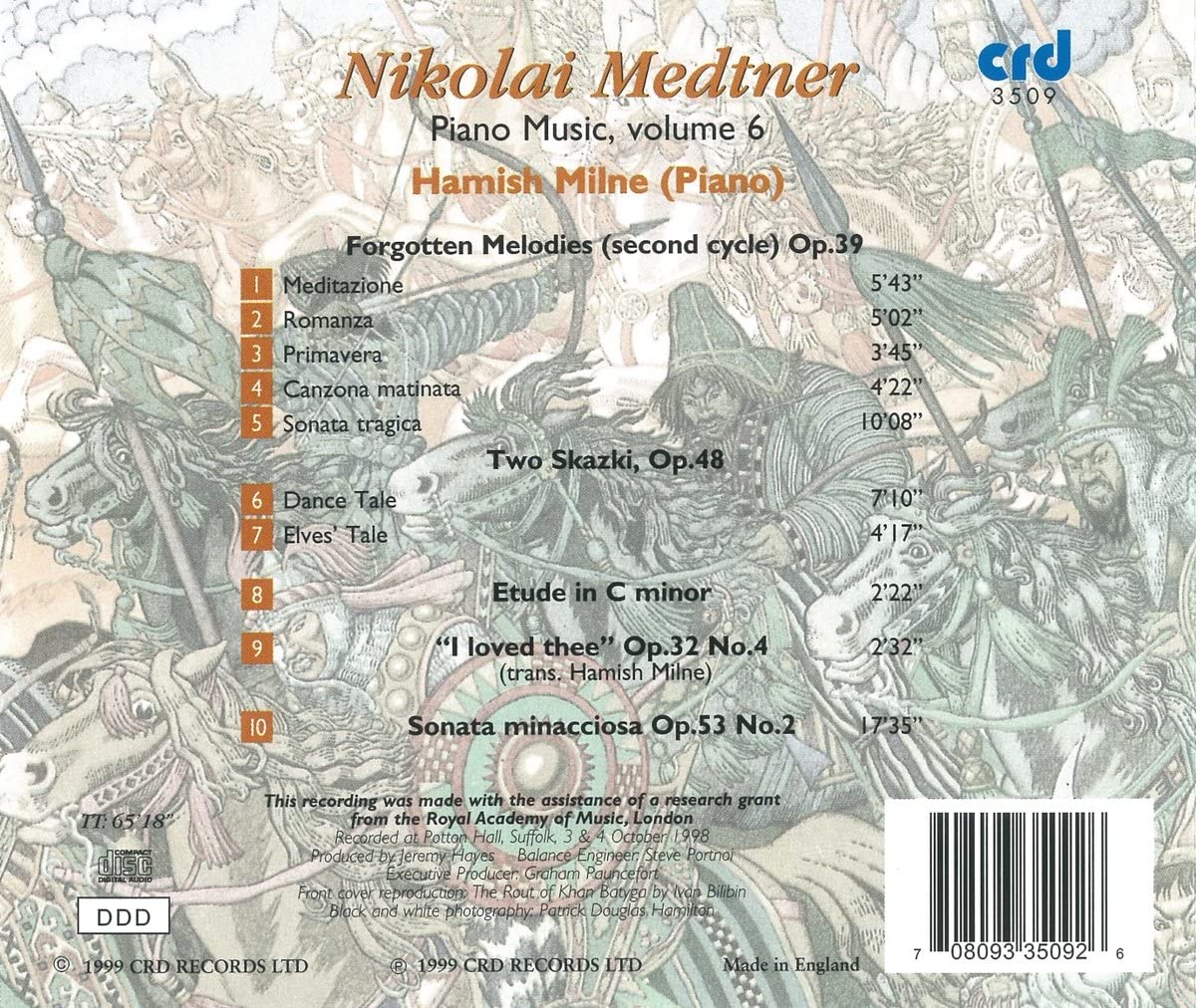 Nikolaï Medtner : Musique pour piano (Volume 6