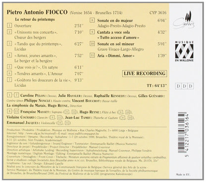 Musique en Wallonie - Pierre-Antonie Fiocco (Le retour du printemps)