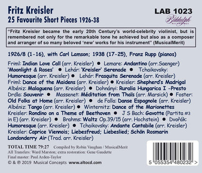Fritz Kreisler: Favourite Short Pieces 1926-38