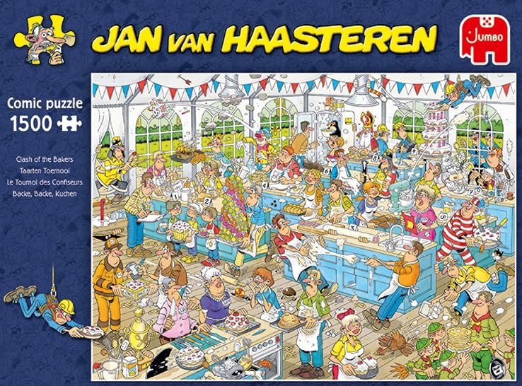 Jumbo Puzzles Jan van Haasteren Puzzle 1500 Teile – Backe, backe, Kuchen – ab 12 Jahren – Comic Puzzle