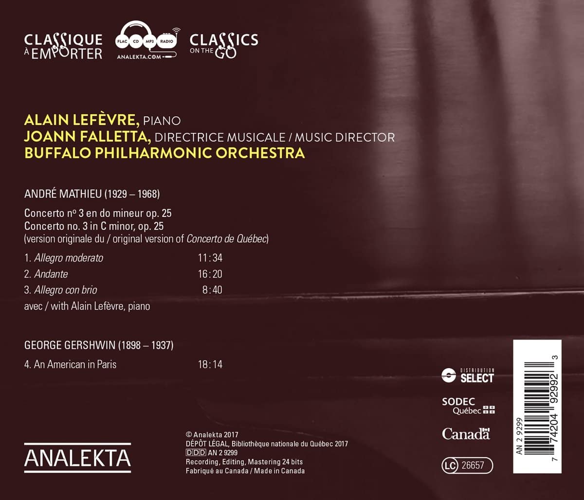 Mathieu: Concerto No. 3; Gershwin: An American in Paris