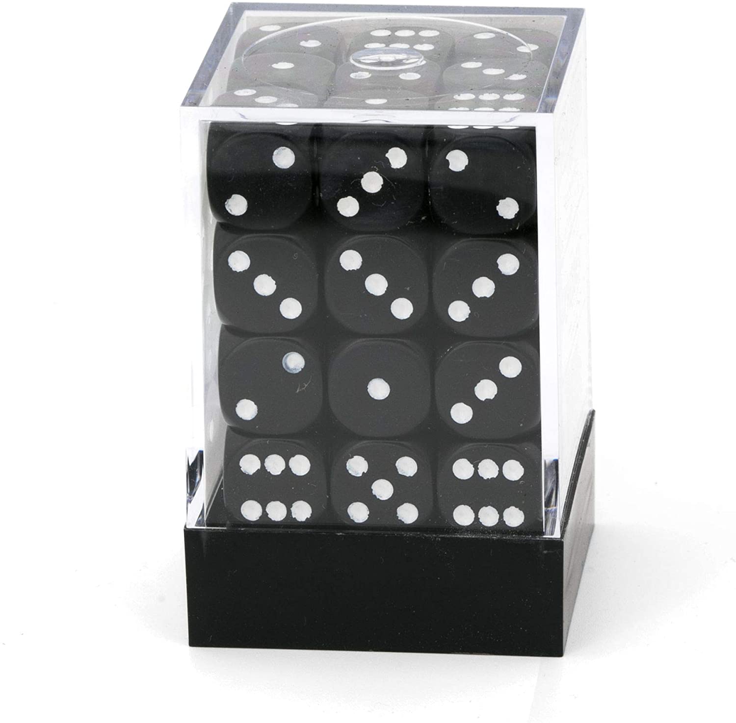 Dice Block with 36 d6 Opaque Dice Black w/white