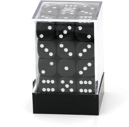 Dice Block with 36 d6 Opaque Dice Black w/white