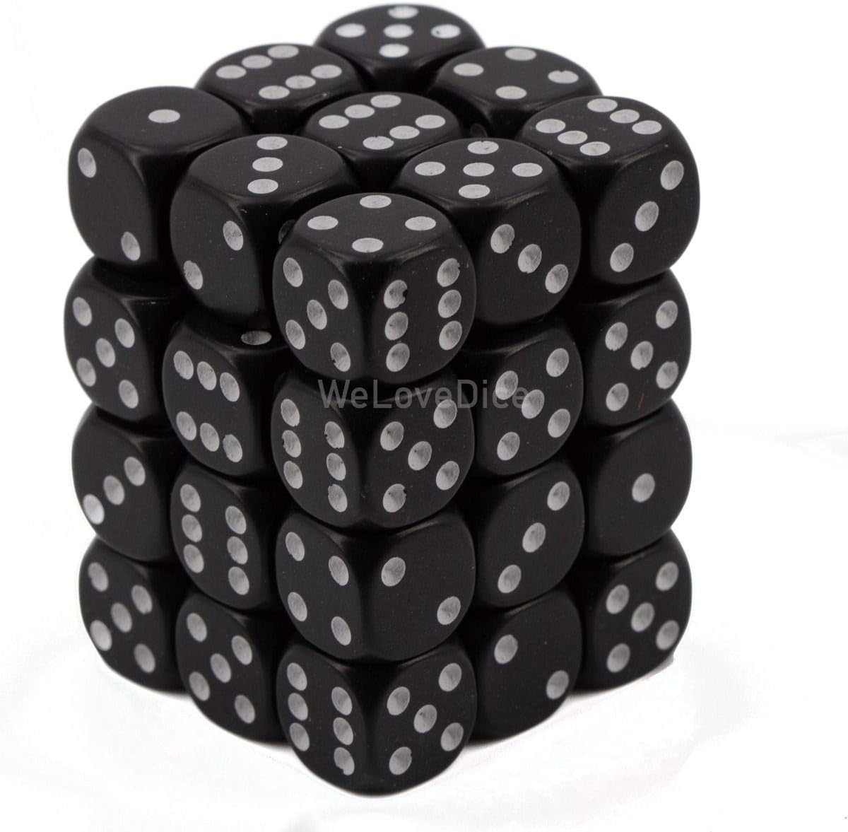 Dice Block with 36 d6 Opaque Dice Black w/white