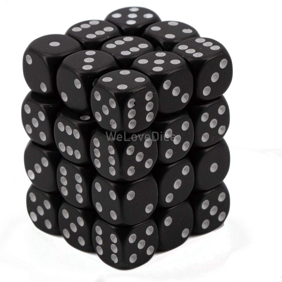 Dice Block with 36 d6 Opaque Dice Black w/white