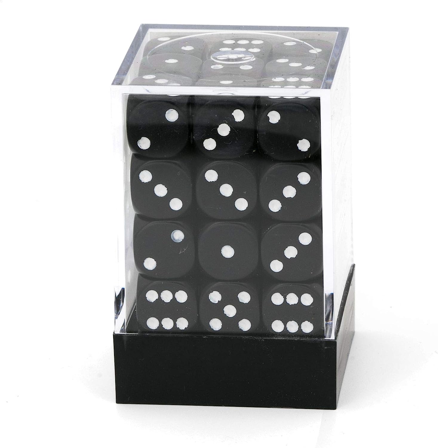 Dice Block with 36 d6 Opaque Dice Black w/white
