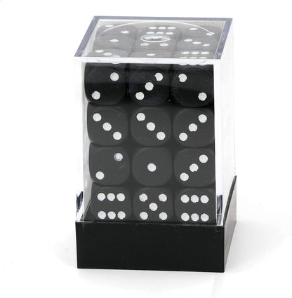 Dice Block with 36 d6 Opaque Dice Black w/white