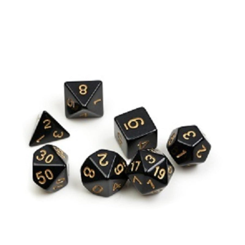 Polyhedral Dice: Solid Black & Gold