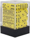 Chessex CHX25802 Dice - Opaque: 36D6 Yellow/Black, Small (10mm - 14mm