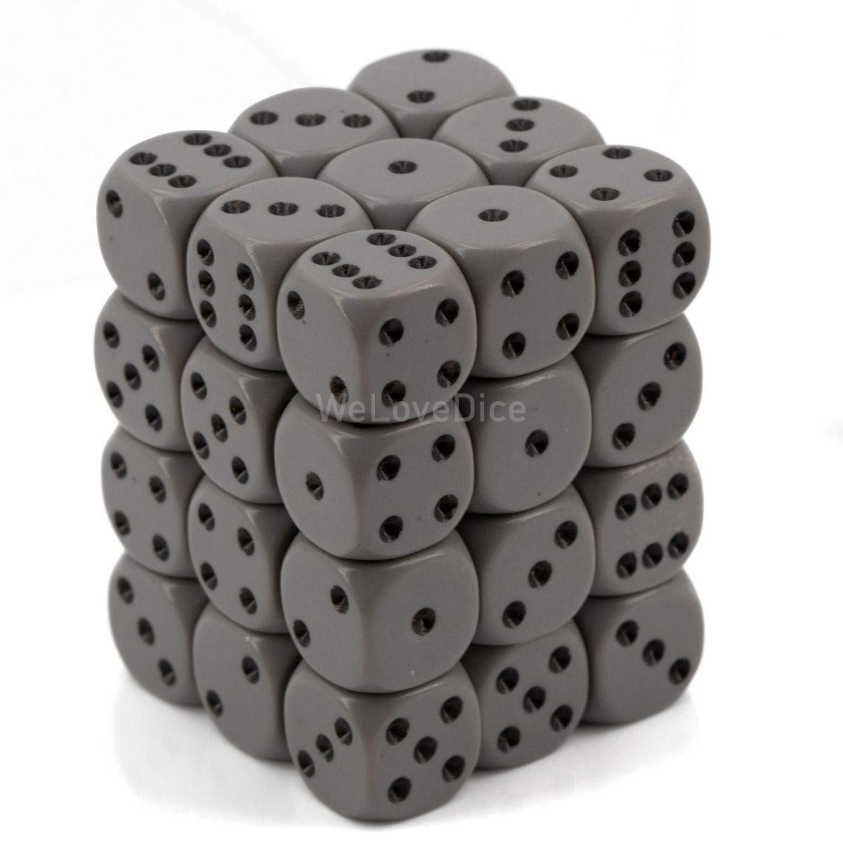 Chessex DND Dice Set-Chessex D&D Dice-12mm Opaque Grey and Black Plastic Polyhedral Dice Set-Dungeons and Dragons Dice Includes 36 Dice – D6, Various (CHX25810), Small (10mm - 14mm