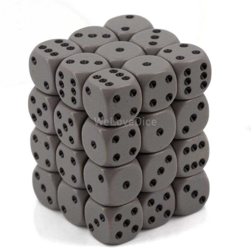 Chessex DND Dice Set-Chessex D&D Dice-12mm Opaque Grey and Black Plastic Polyhedral Dice Set-Dungeons and Dragons Dice Includes 36 Dice – D6, Various (CHX25810), Small (10mm - 14mm