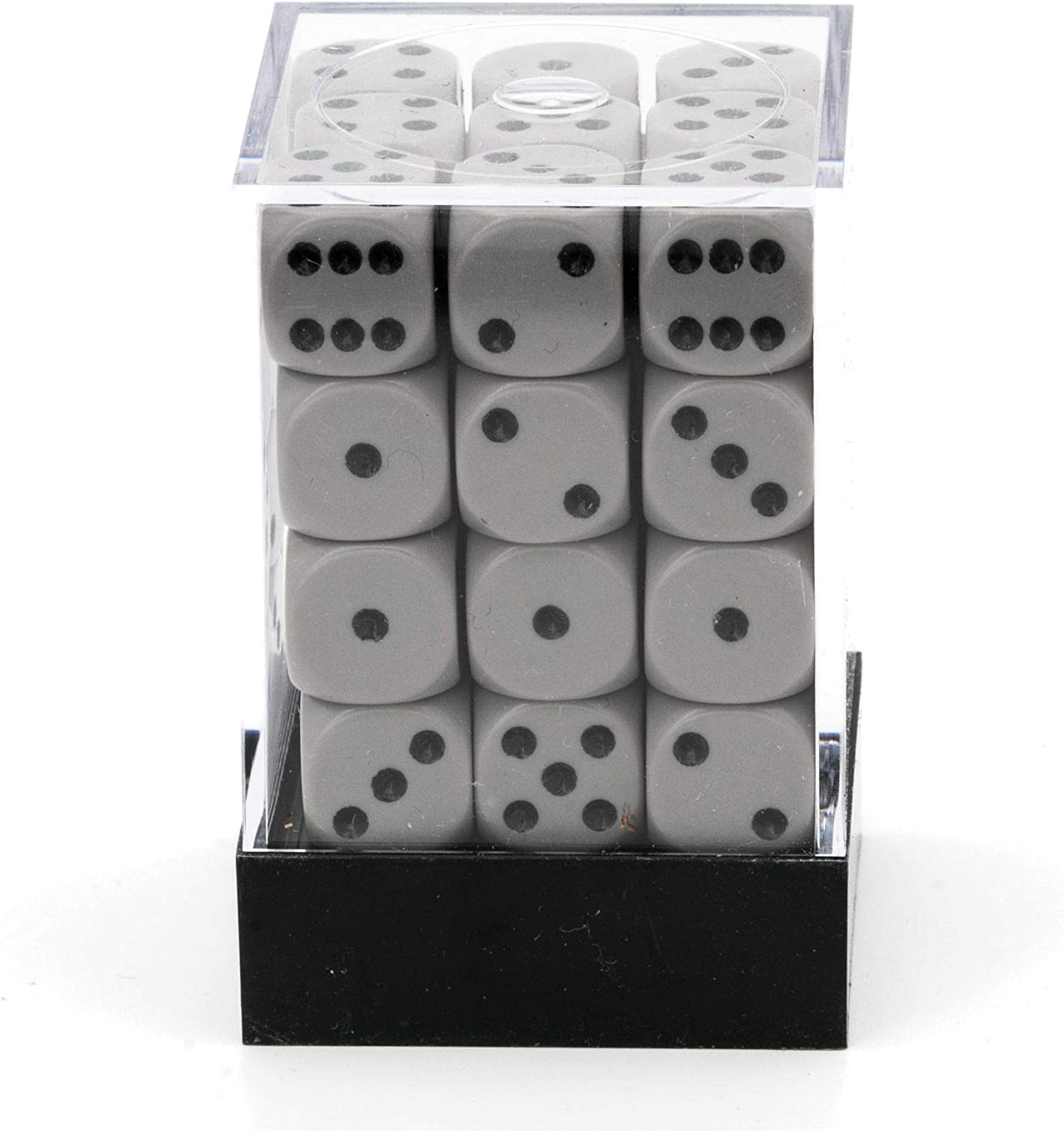 Chessex DND Dice Set-Chessex D&D Dice-12mm Opaque Grey and Black Plastic Polyhedral Dice Set-Dungeons and Dragons Dice Includes 36 Dice – D6, Various (CHX25810), Small (10mm - 14mm
