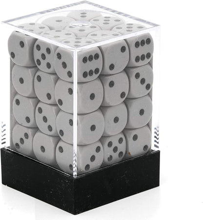 Chessex DND Dice Set-Chessex D&D Dice-12mm Opaque Grey and Black Plastic Polyhedral Dice Set-Dungeons and Dragons Dice Includes 36 Dice – D6, Various (CHX25810), Small (10mm - 14mm