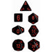 Polyhedral Dice: Opaque - Black with Red (7)