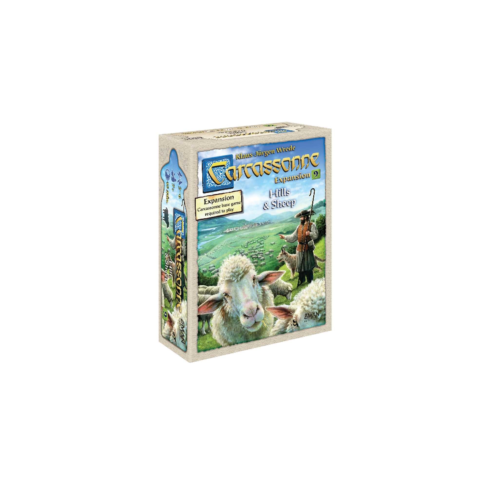 Z-Man Games | Carcassonne Hills & Sheeps | Board Game EXPANSION 9 | Ages 7 and up | 2-6 Players | 45 Minutes Playing Time