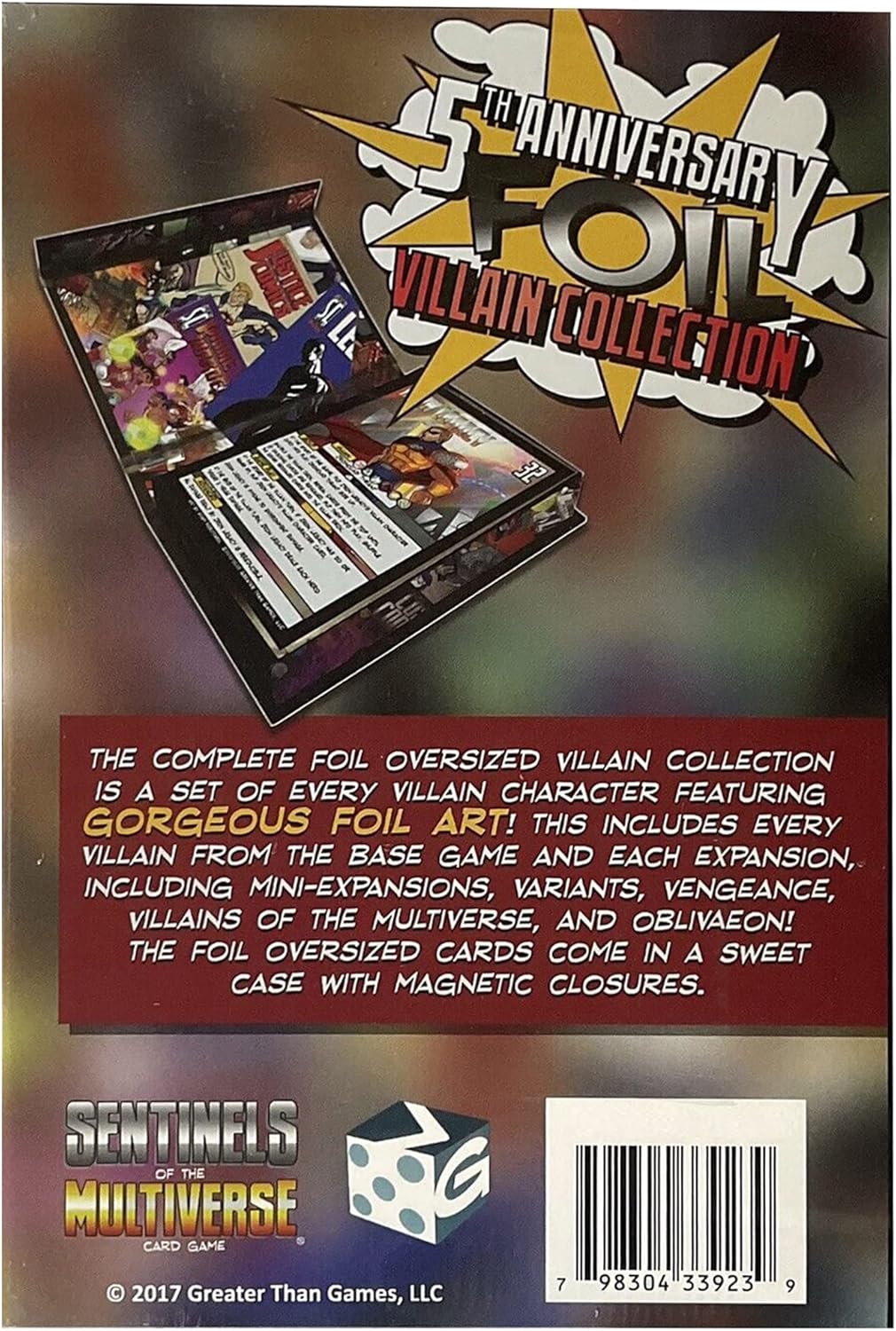 Greater Than Games Sentinels of The Multiverse: 5th Anniversary Foil Villain Collection - Lovely Foil Art Cards, RPG Accessory Pack
