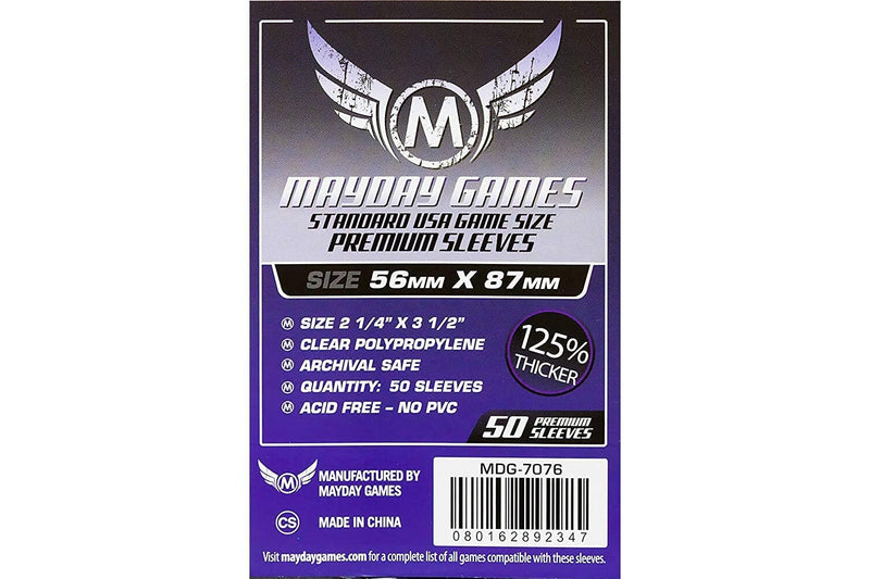 Mayday Games 56 x 87 mm SLEEVES Standard USA Premium Card Game (Pack of 50
