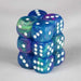 16mm d6 Dice Block: Festive Waterlily with White