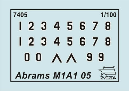 Zvezda 500787405 – 1:100 M1A1 Abrams U.S. Combat Tank