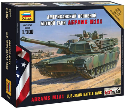 Zvezda 500787405 – 1:100 M1A1 Abrams U.S. Combat Tank