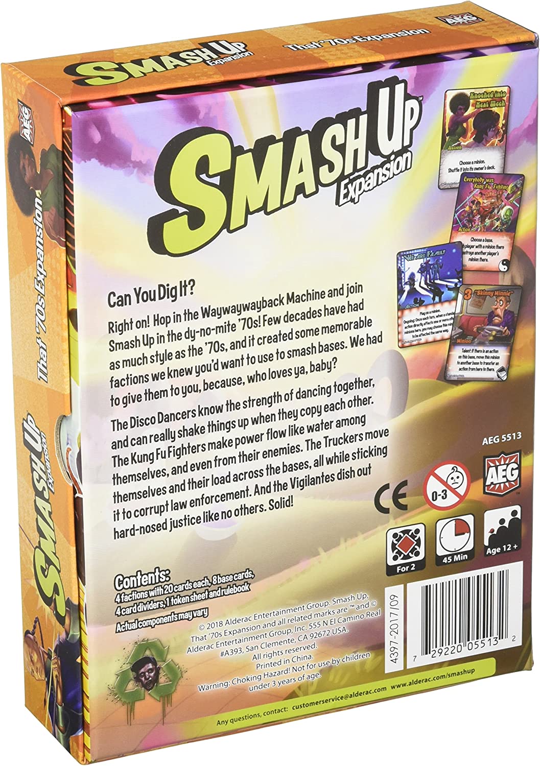 Alderac Entertainment Group AEG55132 Smash Up That 70s Expansion, Multicolour Smash Up: That 70s Expansion