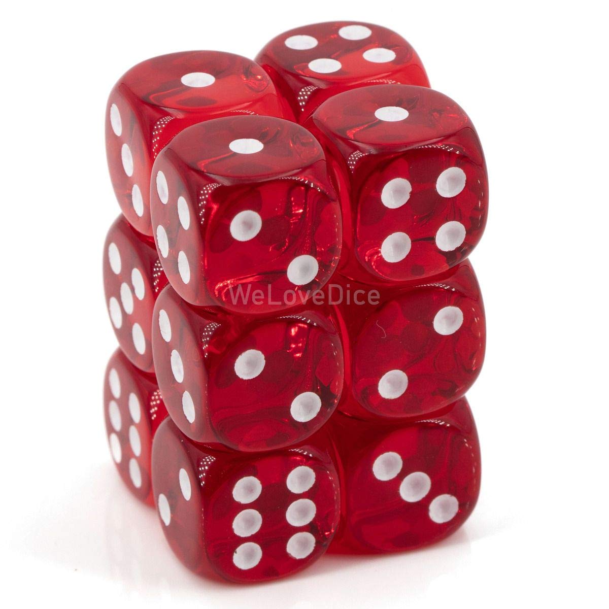 Chessex Says: CHX23604 D6 16mm Translucent Red/White (12)