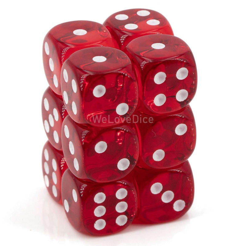Chessex Says: CHX23604 D6 16mm Translucent Red/White (12)