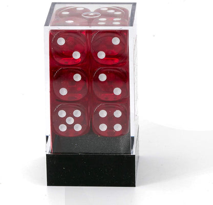 Chessex Says: CHX23604 D6 16mm Translucent Red/White (12)