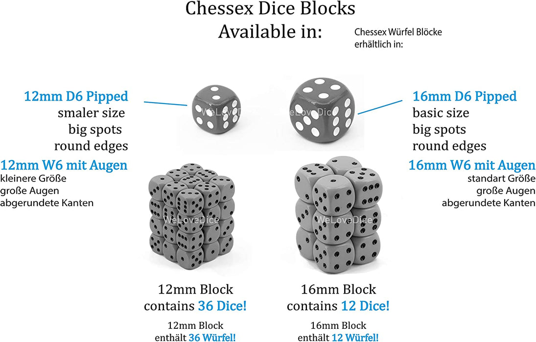 Chessex Says: CHX23604 D6 16mm Translucent Red/White (12