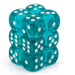DND Dice Set-Chessex D&D Dice-16mm Translucent Teal and White Plastic Polyhedral Dice Set-Dungeons and Dragons Dice Includes 12 Dice – D6
