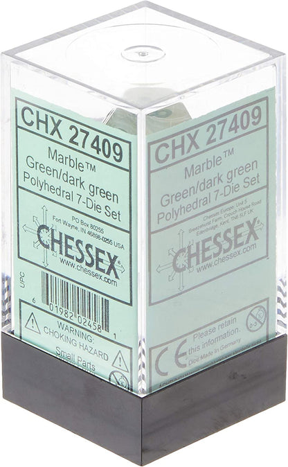 Chessex Says: CHX27409 Marble Nut Set: Green/Dark Green (7