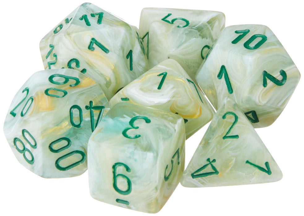 Chessex Says: CHX27409 Marble Nut Set: Green/Dark Green (7