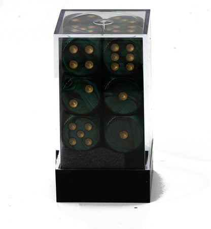 Chessex Dice DND Dice Set-Chessex D&D Dice-16mm Borealis Scarab Jade and Gold Plastic Polyhedral Dice Set-Dungeons and Dragons Dice Includes 12 Dice – D6, Various (CHX27615)