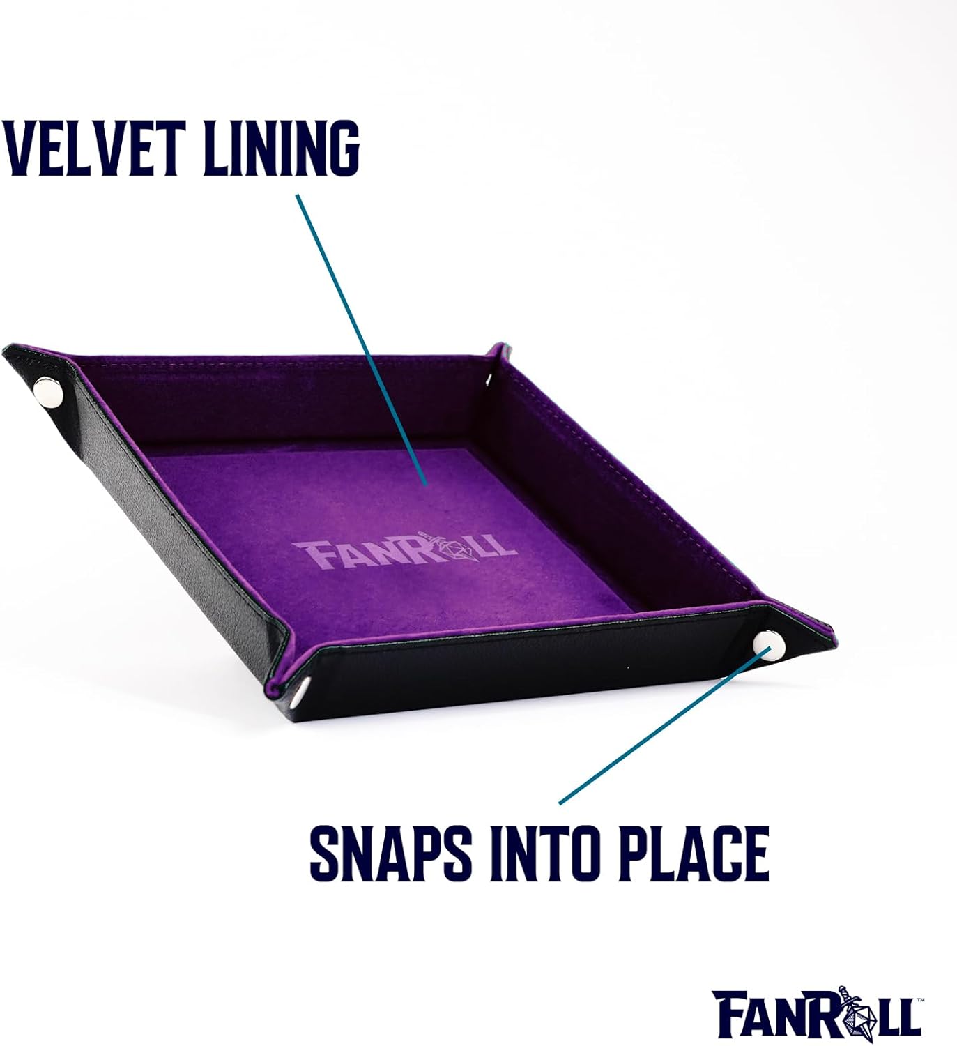 Fold Up Velvet Dice Tray: Purple