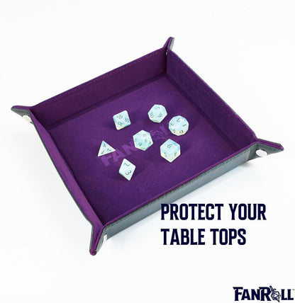 Fold Up Velvet Dice Tray: Purple