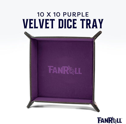 Fold Up Velvet Dice Tray: Purple