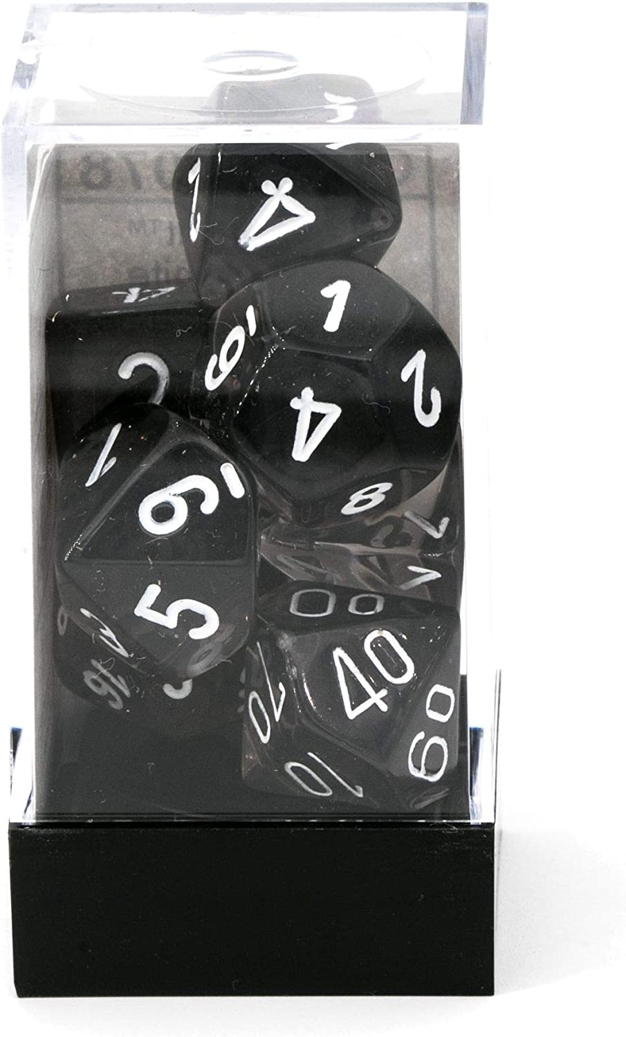 Chessex D&D Dice Set Translucent Smoke White Rpg RPG RPG Box, Multi-Colour