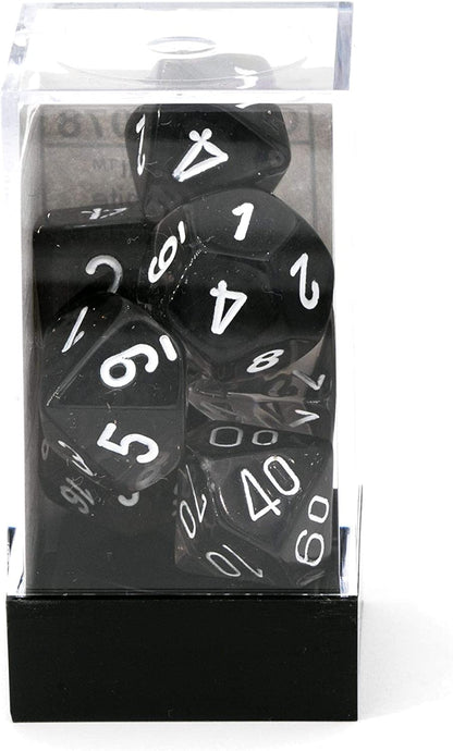 Chessex D&D Dice Set Translucent Smoke White Rpg RPG RPG Box, Multi-Colour