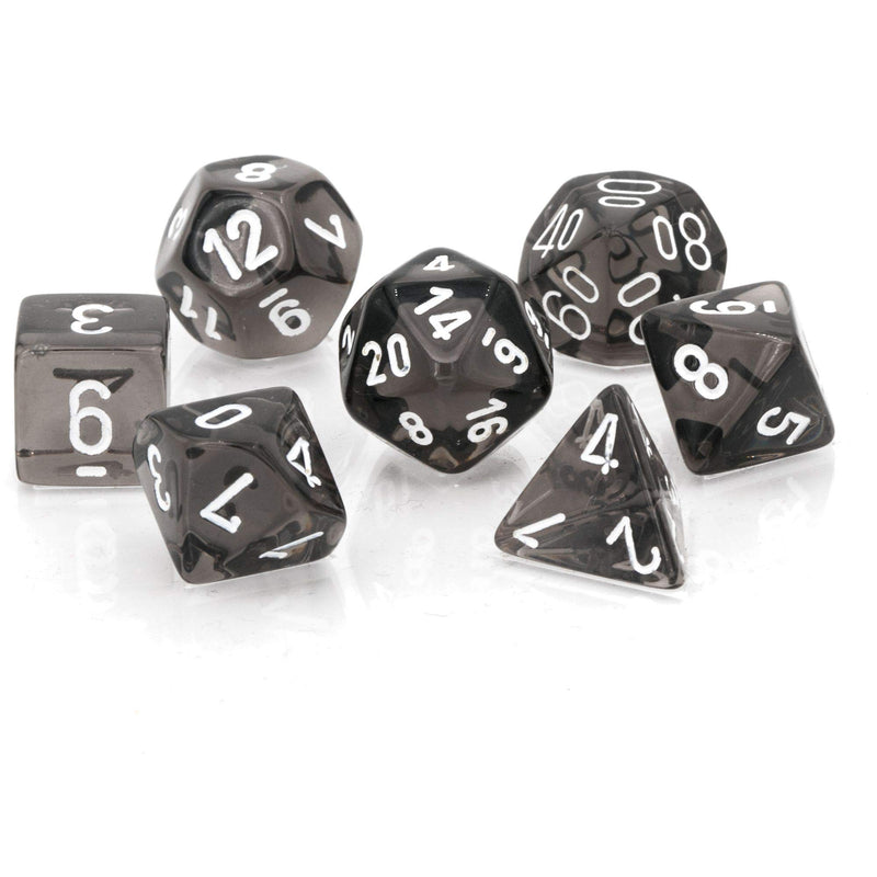 Chessex D&D Dice Set Translucent Smoke White Rpg RPG RPG Box, Multi-Colour